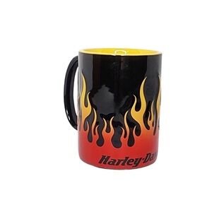 Harley-Davidson Motorcycle Sculpted Flames Coffee Mug 15oz Ceramic Cup 2002